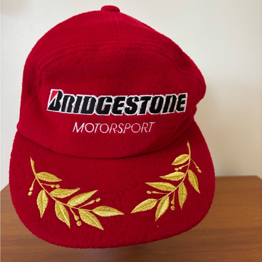 Vintage Japanese Bridgestone Motorsport Red Cap